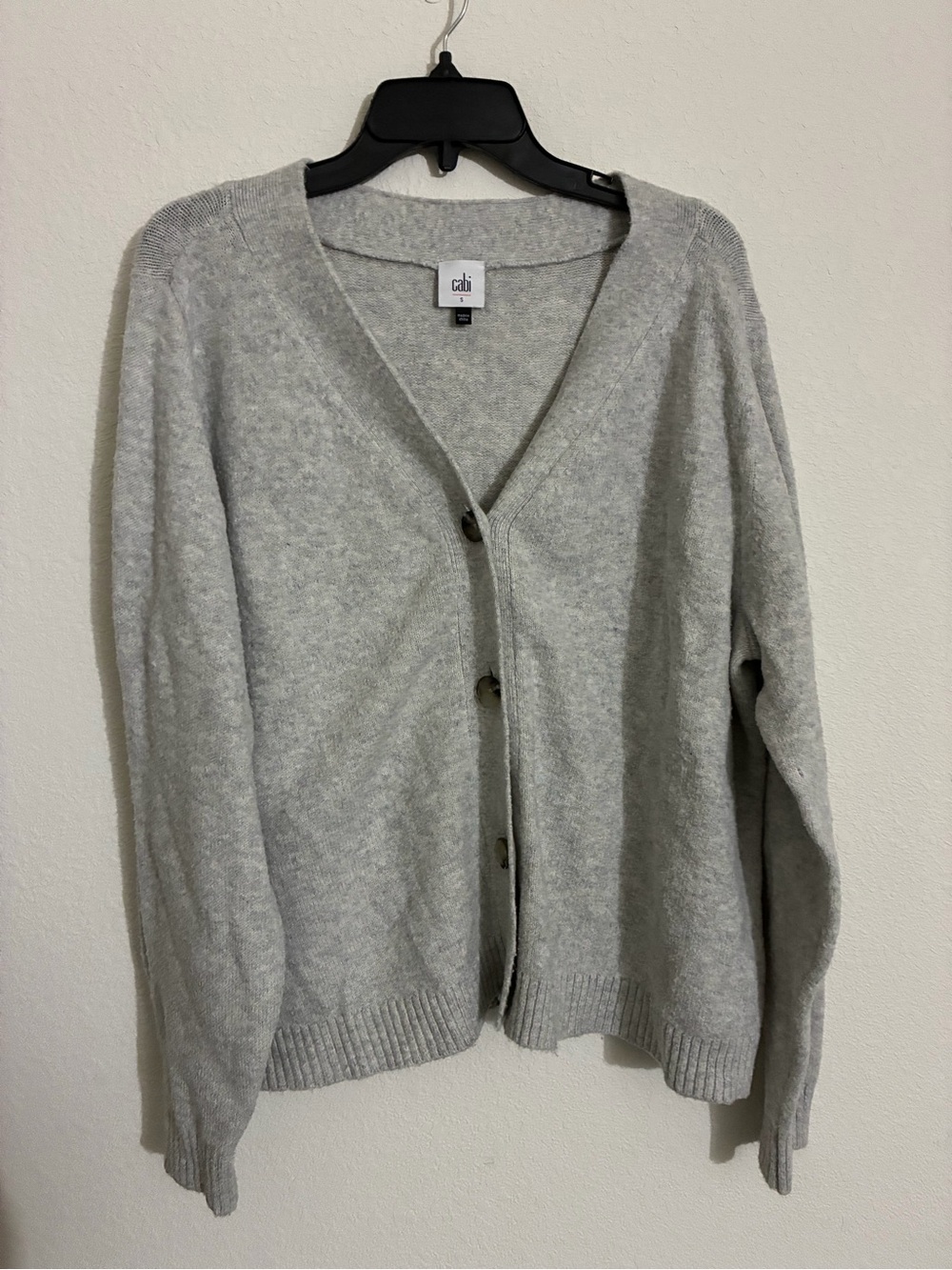 CAbi Heather Gray V-Neck Cardigan